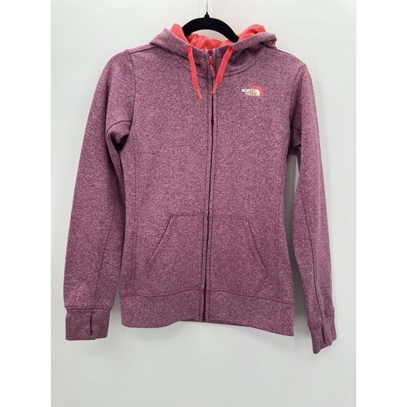 The North Face Long Sleeve Hooded Full Zip‎ Jacket Women's Size XS Burgundy - Picture 1 of 8